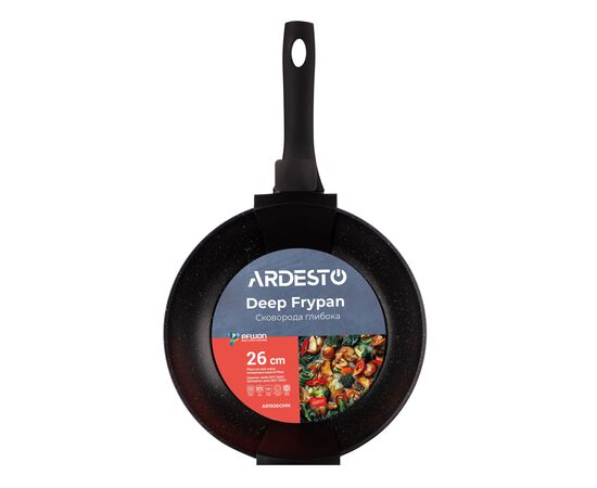 Сковорода Ardesto Gemini Cremona, 26см, алюміній, чорний (AR1926GMN), зображення 5 Сковорода Ardesto Gemini Cremona, 26см, алюміній, чорний (AR1926GMN), зображення 5
