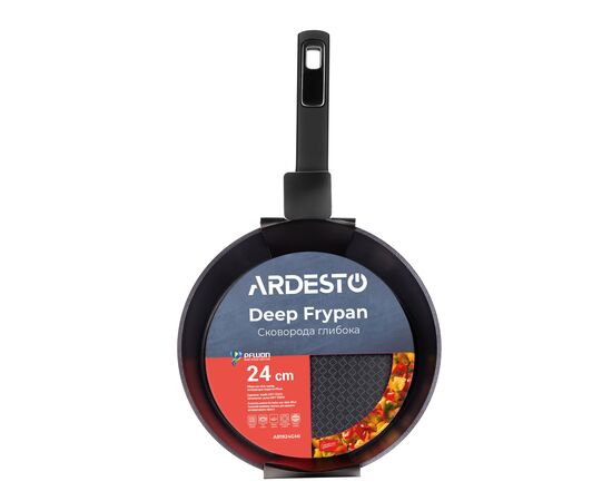 Сковорода Ardesto Gemini Lucca, 24см, алюміній, чорний (AR1924GMI), изображение 5 Сковорода Ardesto Gemini Lucca, 24см, алюміній, чорний (AR1924GMI), изображение 5