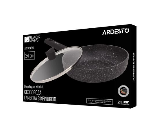 Сковорода Ardesto Black Mars Alcor, 24см, алюміній, чорний (AR1924BML), зображення 10 Сковорода Ardesto Black Mars Alcor, 24см, алюміній, чорний (AR1924BML), зображення 10