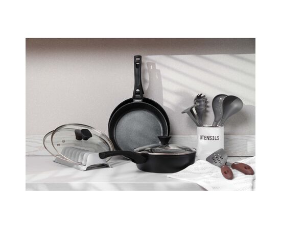 Сковорода Ardesto Gemini Livorno, 24см, алюміній, чорний (AR1224A), изображение 6 Сковорода Ardesto Gemini Livorno, 24см, алюміній, чорний (AR1224A), изображение 6