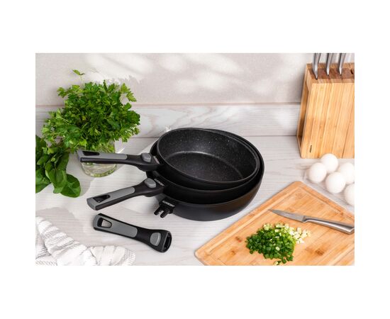 Сковорода Ardesto Gemini Bari, 24см, алюміній, чорний (AR1224B), изображение 5 Сковорода Ardesto Gemini Bari, 24см, алюміній, чорний (AR1224B), изображение 5