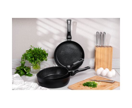 Сковорода Ardesto Gemini Bari, 24см, алюміній, чорний (AR1224B), изображение 8 Сковорода Ardesto Gemini Bari, 24см, алюміній, чорний (AR1224B), изображение 8