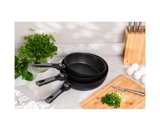 Сковорода Ardesto Gemini Bari, 26см, алюміній, чорний (AR1226B), зображення 6 Сковорода Ardesto Gemini Bari, 26см, алюміній, чорний (AR1226B), зображення 6