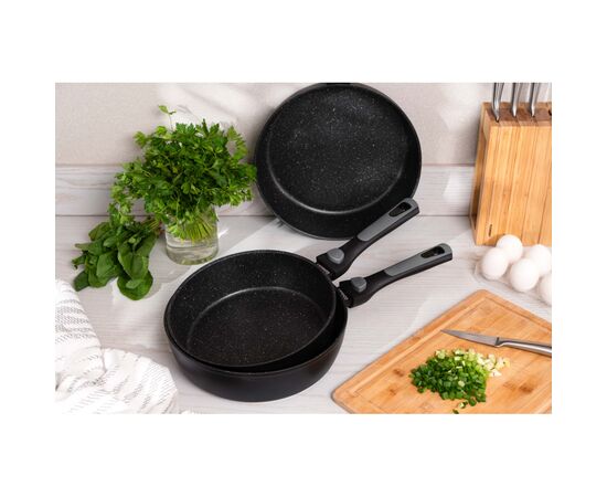 Сковорода Ardesto Gemini Bari, 28см, алюміній, чорний (AR1228B), зображення 4 Сковорода Ardesto Gemini Bari, 28см, алюміній, чорний (AR1228B), зображення 4