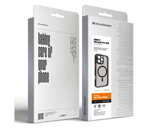 Чехол для мобильного телефона Armorstandart Unit MagSafe SE Apple iPhone 16 Pro Max Black Orange (ARM81150), изображение 2