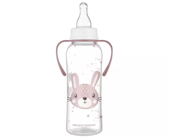 Бутылочка для кормления Canpol babies CUTE ANIMALS стандартная с ручками 250 мл розовая (11/845_pin), изображение 2 Бутылочка для кормления Canpol babies CUTE ANIMALS стандартная с ручками 250 мл розовая (11/845_pin), изображение 2