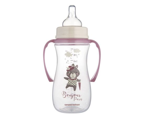 Бутылочка для кормления Canpol babies PP Easystart Bonjour Paris антиколиковая с широким отверстием и ручками 300 м розовая (35/241_pin), изображение 2 Бутылочка для кормления Canpol babies PP Easystart Bonjour Paris антиколиковая с широким отверстием и ручками 300 м розовая (35/241_pin), изображение 2