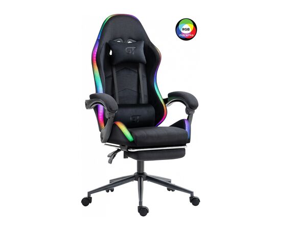 Кресло игровое GT Racer X-2325 Fabric Black LED (X-2325 Fabric Black L), изображение 2 Кресло игровое GT Racer X-2325 Fabric Black LED (X-2325 Fabric Black L), изображение 2