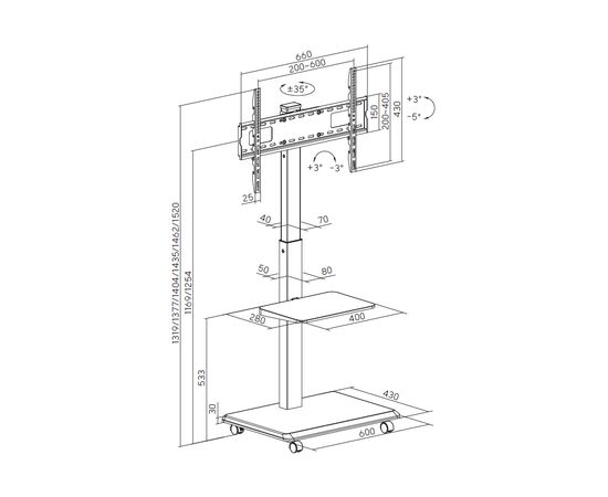 Стійка презентаційна OfficePro TVS302B, зображення 9 Стійка презентаційна OfficePro TVS302B, зображення 9