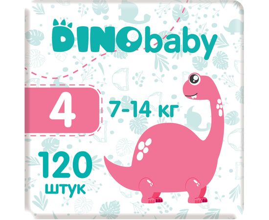 Подгузники Dino Baby Размер 4 (7-14 кг) 120 шт (3 пачки по 40 шт) (2000998941239)