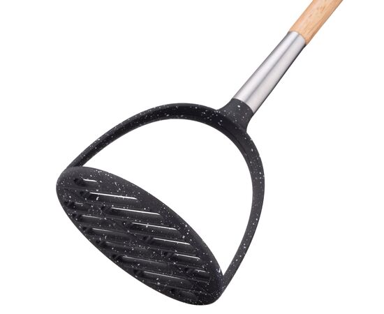 Картофелемялка Ardesto Midori, 33см, нейлон, дерево, нержавіюча сталь, чорний (AR1311BP), изображение 4