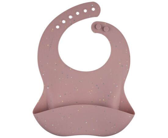 Нагрудничок Canpol babies DOTS силіконовий з кишенькою, рожевий (51/029_pin)