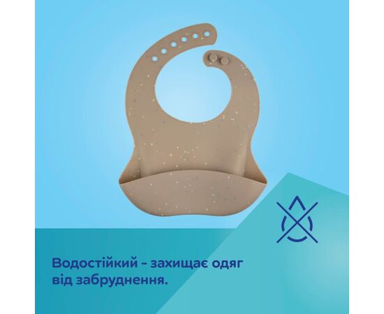 Нагрудничок Canpol babies DOTS силіконовий з кишенькою, сірий (51/029_grey), зображення 5 Нагрудничок Canpol babies DOTS силіконовий з кишенькою, сірий (51/029_grey), зображення 5