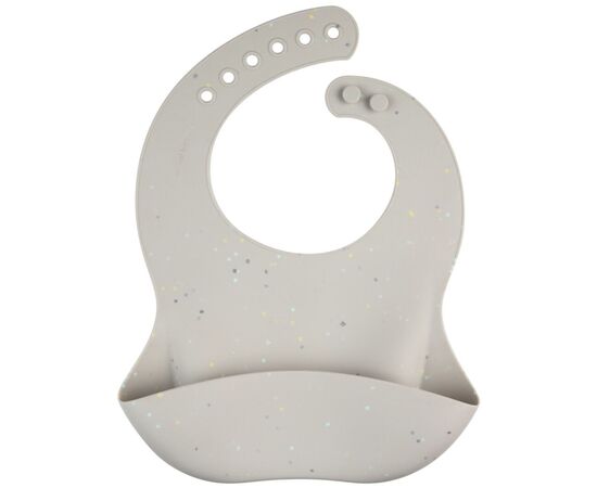 Нагрудничок Canpol babies DOTS силіконовий з кишенькою, сірий (51/029_grey)