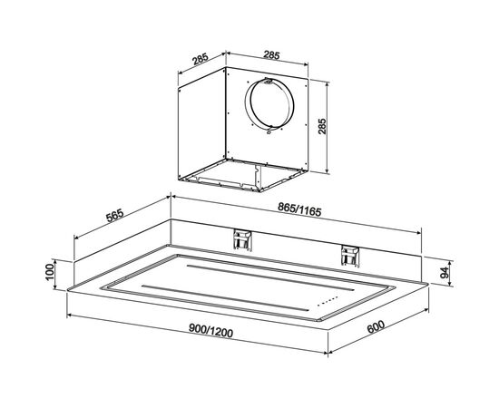 Витяжка кухонна GRANADO Alia 1914-1200 black glass (GCH719411), зображення 12