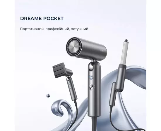 Фен Dreame Pocket Grey (AHD51-GR), изображение 2 Фен Dreame Pocket Grey (AHD51-GR), изображение 2