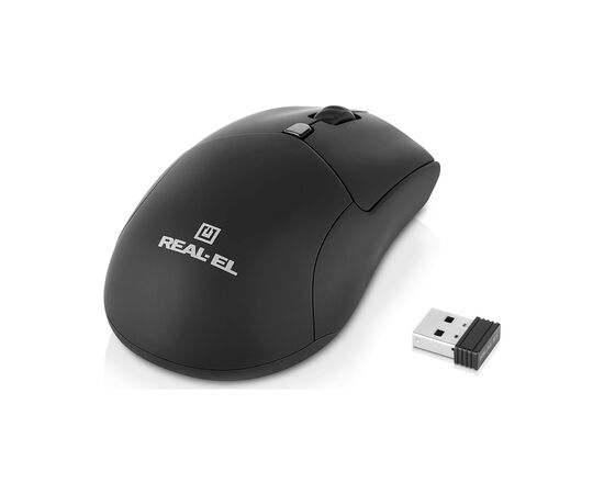 Мышка REAL-EL RM-460W Wireless/Bluetooth Black (EL123200048), изображение 4 Мышка REAL-EL RM-460W Wireless/Bluetooth Black (EL123200048), изображение 4