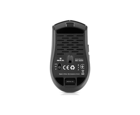 Мышка REAL-EL RM-460W Wireless/Bluetooth Black (EL123200048), изображение 7 Мышка REAL-EL RM-460W Wireless/Bluetooth Black (EL123200048), изображение 7