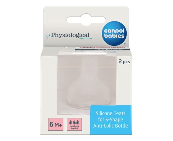 Соска Canpol babies силиконовая к бутылке S-Shape L (средняя) 2 ш (59/893), изображение 2 Соска Canpol babies силиконовая к бутылке S-Shape L (средняя) 2 ш (59/893), изображение 2