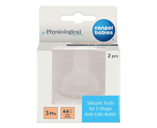 Соска Canpol babies силиконовая к бутылке S-Shape M (медленная) 2 шт (59/892), изображение 6 Соска Canpol babies силиконовая к бутылке S-Shape M (медленная) 2 шт (59/892), изображение 6