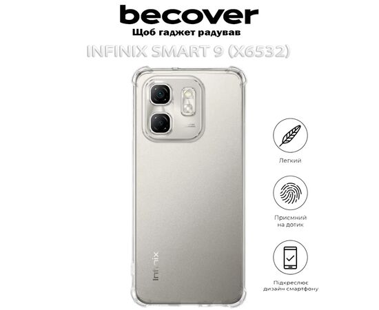 Чехол для мобильного телефона BeCover Anti-Shock Infinix Smart 9 (X6532) Clear (712776), изображение 4