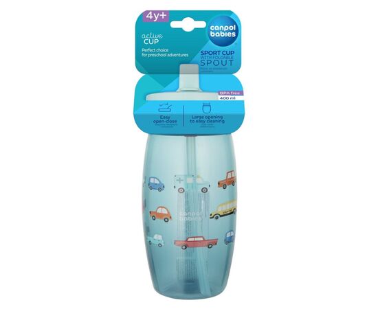 Поильник-непроливайка Canpol babies Автомобили со складным носиком 400 мл (56/618_blu), изображение 5 Поильник-непроливайка Canpol babies Автомобили со складным носиком 400 мл (56/618_blu), изображение 5