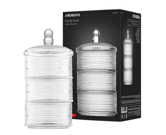 Сахарница Ardesto Verbena, 12,5 х 25,5 см, скло, прозорий (AR5021), изображение 4