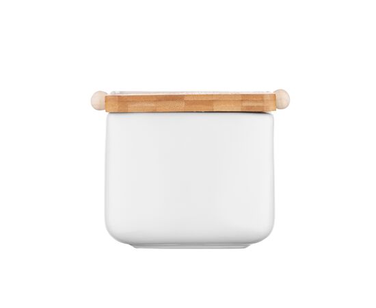 Сахарница Ardesto Midori 12х12х11см, 840мл, кераміка, бамбук, біла (AR0907W), изображение 4