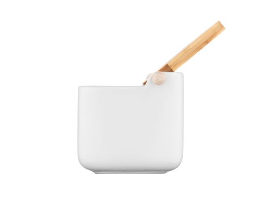 Сахарница Ardesto Midori 12х12х11см, 840мл, кераміка, бамбук, біла (AR0907W), изображение 6