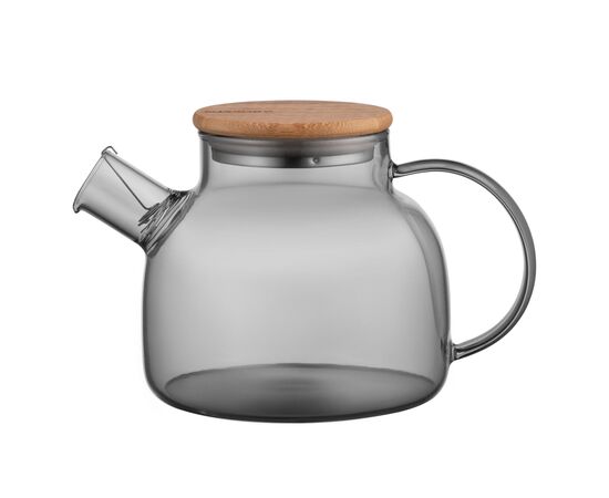 Заварник Ardesto Graphite, 1000мл, боросилікатне скло, бамбук, cірий (AR3010GR)