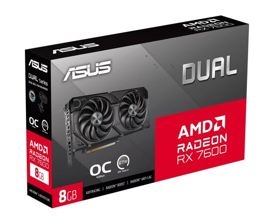 Видеокарта ASUS Radeon RX 7600 8Gb DUAL OC EVO (DUAL-RX7600-O8G-EVO), изображение 12 Видеокарта ASUS Radeon RX 7600 8Gb DUAL OC EVO (DUAL-RX7600-O8G-EVO), изображение 12