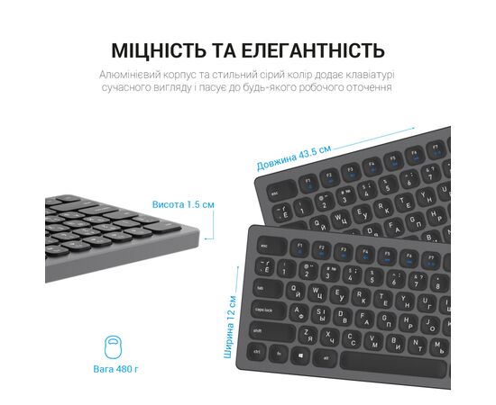 Клавиатура OfficePro SK1550 Wireless Black (SK1550B), изображение 6 Клавиатура OfficePro SK1550 Wireless Black (SK1550B), изображение 6