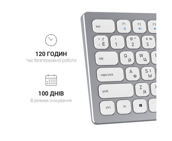 Клавиатура OfficePro SK1550 Wireless White (SK1550W), изображение 12 Клавиатура OfficePro SK1550 Wireless White (SK1550W), изображение 12