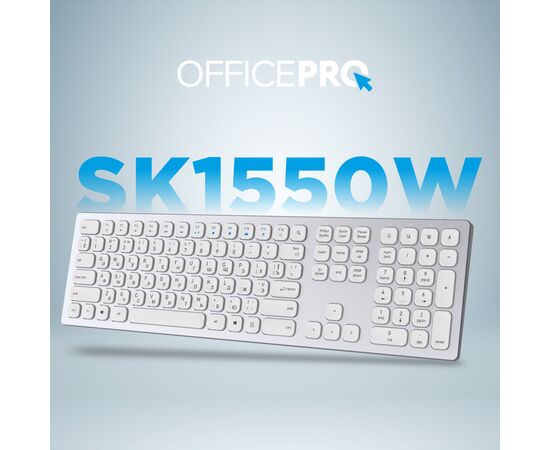 Клавиатура OfficePro SK1550 Wireless White (SK1550W), изображение 4 Клавиатура OfficePro SK1550 Wireless White (SK1550W), изображение 4
