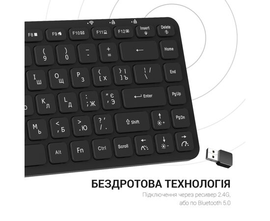 Клавиатура OfficePro SK790B Wireless/Bluetooth Black (SK790B), изображение 10 Клавиатура OfficePro SK790B Wireless/Bluetooth Black (SK790B), изображение 10
