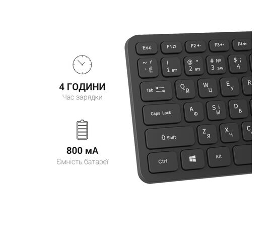 Клавиатура OfficePro SK790B Wireless/Bluetooth Black (SK790B), изображение 12 Клавиатура OfficePro SK790B Wireless/Bluetooth Black (SK790B), изображение 12