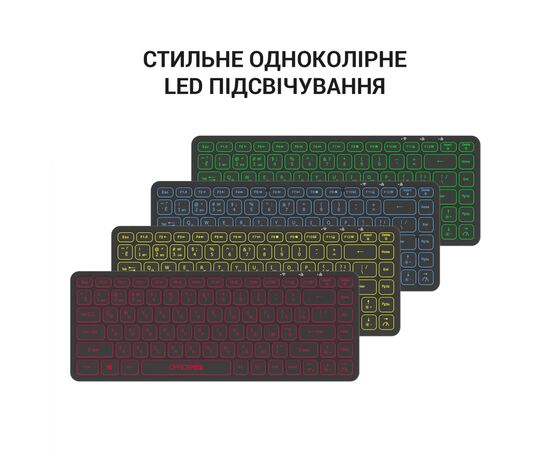 Клавиатура OfficePro SK790B Wireless/Bluetooth Black (SK790B), изображение 4 Клавиатура OfficePro SK790B Wireless/Bluetooth Black (SK790B), изображение 4