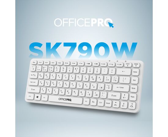 Клавиатура OfficePro SK790W Wireless/Bluetooth White (SK790W), изображение 5 Клавиатура OfficePro SK790W Wireless/Bluetooth White (SK790W), изображение 5