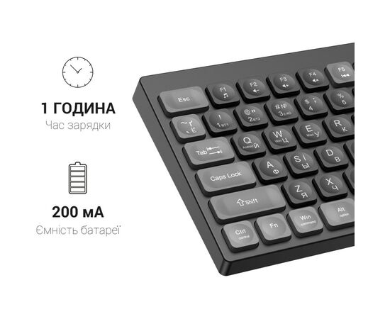 Клавіатура OfficePro SK985B Wireless/Bluetooth Black (SK985B), зображення 11 Клавіатура OfficePro SK985B Wireless/Bluetooth Black (SK985B), зображення 11