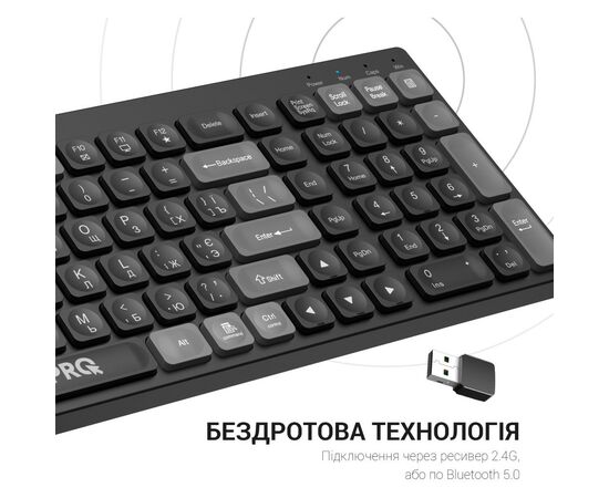 Клавіатура OfficePro SK985B Wireless/Bluetooth Black (SK985B), зображення 9 Клавіатура OfficePro SK985B Wireless/Bluetooth Black (SK985B), зображення 9