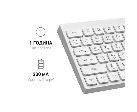 Клавиатура OfficePro SK985W Wireless/Bluetooth White (SK985W), изображение 11 Клавиатура OfficePro SK985W Wireless/Bluetooth White (SK985W), изображение 11