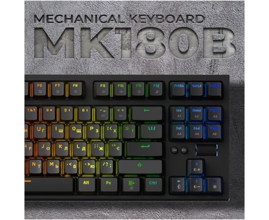 Клавиатура OfficePro MK180B Hot-Swap Red Swich RGB USB UA Black (MK180B), изображение 12 Клавиатура OfficePro MK180B Hot-Swap Red Swich RGB USB UA Black (MK180B), изображение 12