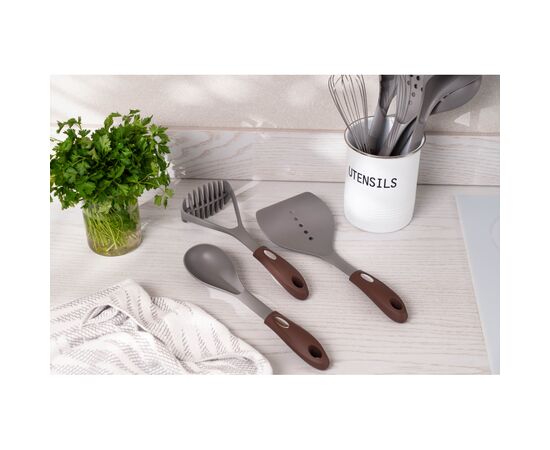 Лопатка кухонная Ardesto Gemini, 33см, нейлон, сіро-коричневий (AR2144PG), изображение 2