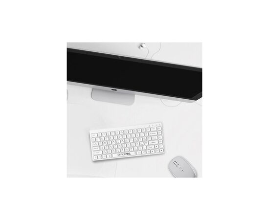 Клавіатура OfficePro SK955W Wireless/Bluetooth White (SK955W), зображення 11 Клавіатура OfficePro SK955W Wireless/Bluetooth White (SK955W), зображення 11