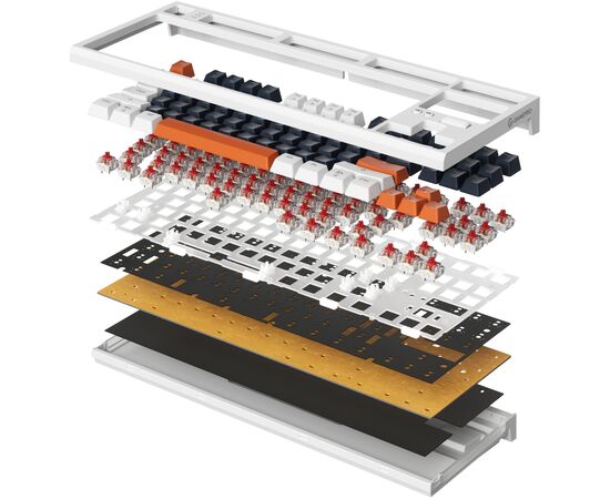 Клавиатура OfficePro MK180W Hot-Swap Red Swich RGB USB UA White (MK180W), изображение 2 Клавиатура OfficePro MK180W Hot-Swap Red Swich RGB USB UA White (MK180W), изображение 2