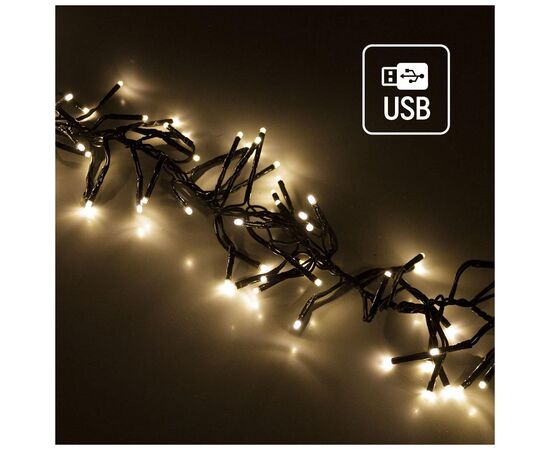 Гирлянда ColorWay Мишура LED 150 5 м 8 функций теплый цвет USB (CW-G-150L5U), изображение 2 Гирлянда ColorWay Мишура LED 150 5 м 8 функций теплый цвет USB (CW-G-150L5U), изображение 2