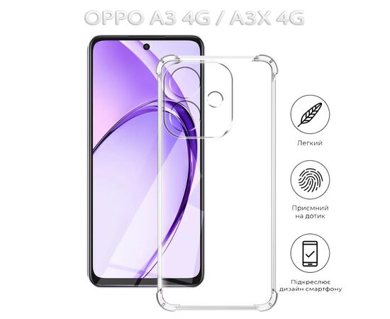Чохол до мобільного телефона BeCover Anti-Shock Oppo A3 4G / А3х 4G Clear (712792), зображення 5