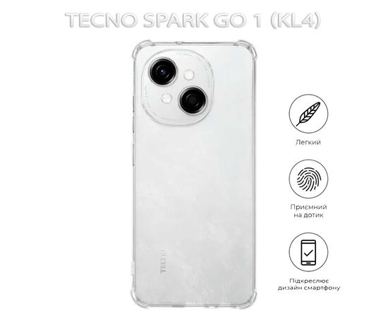 Чехол для мобильного телефона BeCover Anti-Shock Tecno Spark Go 1 (KL4) Clear (712782), изображение 5