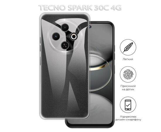 Чехол для мобильного телефона BeCover Tecno Spark 30C 4G Transparancy (712756), изображение 5