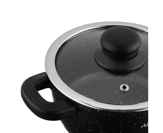 Кастрюля Ardesto Gemini Anzio, 1.2л, алюміній, чорний (AR2412GE), изображение 6 Кастрюля Ardesto Gemini Anzio, 1.2л, алюміній, чорний (AR2412GE), изображение 6